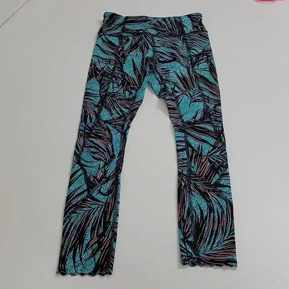 Lululemon Tight Stuff Tight Mini Palm Lace Tofino Teal Multi - Picture 2 of 12